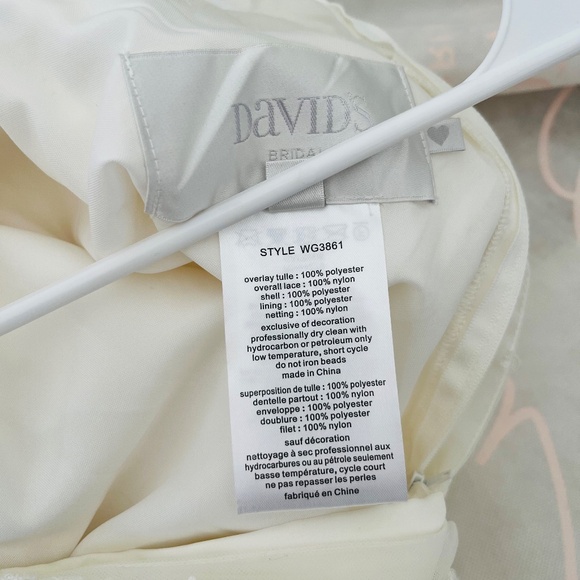 David’s Bridal Ivory Sheer Lace and Tulle Ball Gown Wedding Dress - Picture 10 of 10